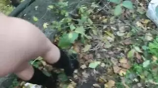 عرض علني للعاهرة: جماع قوي بوضعية الكلب في الغابة