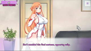 Waifu Hub [Hentai parody game PornPlay ] Ep.1 Asuna Porn Couch casting – this naughty lady from sword Art Online want to be a pornstar